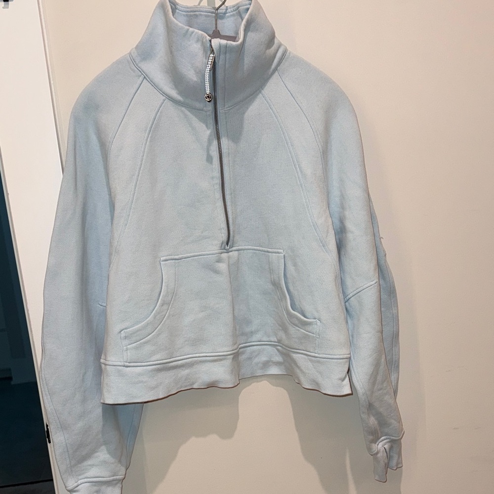 Lululemon Scuba Funnel Neck Light Blue Half-Zip Pullover